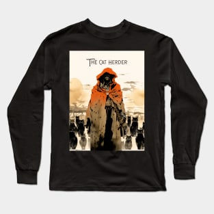 Cat Herder: The Cat Herder on a Dark Background Long Sleeve T-Shirt